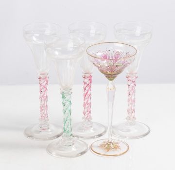 Cut Glass & Hand-Painted Stemware
