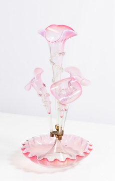 Cranberry Opalescent Epergne