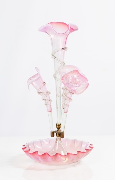 Cranberry Opalescent Epergne