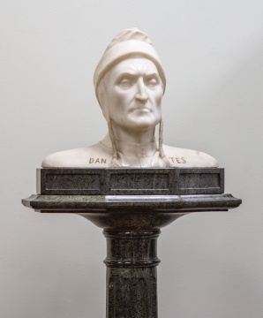 Grand Tour Alabaster Bust of Dante with Matching Pedestal