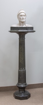 Grand Tour Alabaster Bust of Dante with Matching Pedestal