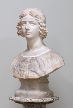 19th Century Italian Alabaster Bust of a Woman