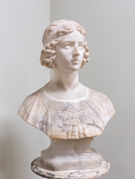 19th Century Italian Alabaster Bust of a Woman