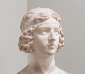 19th Century Italian Alabaster Bust of a Woman