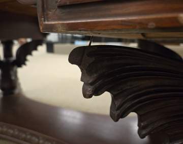 R. J. Horner Carved Mahogany Figural Winged Griffin Partner's Desk