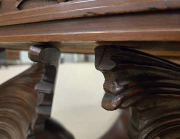 R. J. Horner Carved Mahogany Figural Winged Griffin Partner's Desk