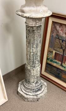 A Variegated Marble Pedestal