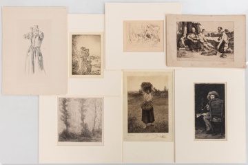 Etchings, Jules Brenton, Alphonse Legros, William Merit Chase