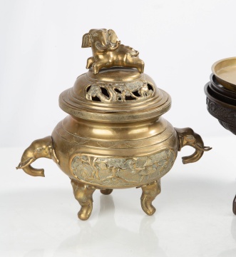 Two Chinese Bronze Censors