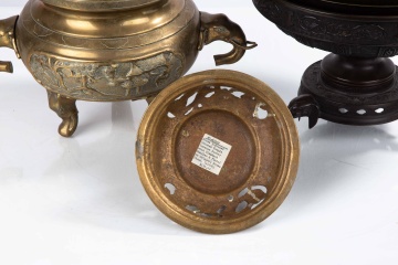 Two Chinese Bronze Censors