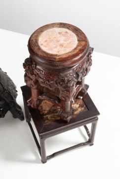 19th Century Chinese Hardwood & Marble Top Stands