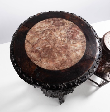 19th Century Chinese Hardwood & Marble Top Stands