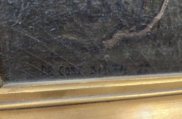 De Cost Smith (1864-1939) Native American Scene with Tepee, Horse, & Open Fire