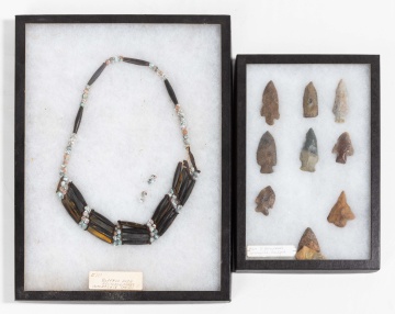 Native American Buffalo Silver Necklace & Arrowheads