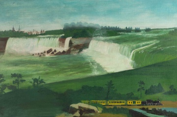 American Folk Art Painting of Niagara Falls