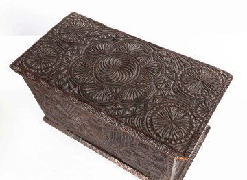 Early Pinwheel Carved Document Box
