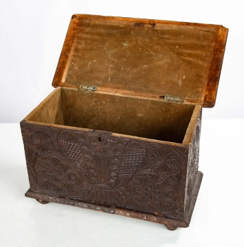 Early Pinwheel Carved Document Box