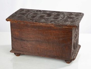 Early Pinwheel Carved Document Box