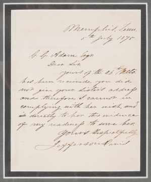 Jefferson Davis Autograph