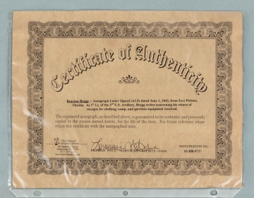 Group of Autographs, Civil War Confederate Generals