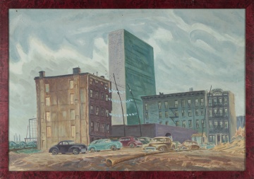 Paul Riba (American, 1912-1977) Winter Cityscape