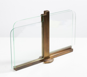 Art Deco Glass & Bronze Sculpture / Letter Holder