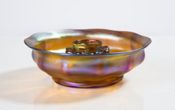 Tiffany Studios Favrile Bowl & Flower Frog