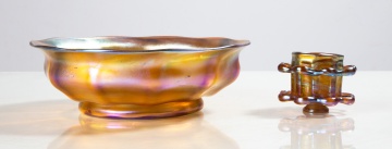Tiffany Studios Favrile Bowl & Flower Frog