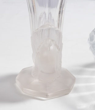 Lalique 'Saint-Marc' Vase & 'Mesanges' Bowl with Libochovice Turtle Dove Vase