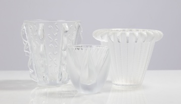 Lalique Swing Note, Royat, & Thebes Vases