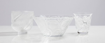 Lalique Andromeda, Chardons Thistle, & Saumur Vases