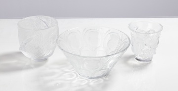 Lalique Andromeda, Chardons Thistle, & Saumur Vases