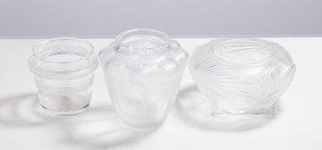 Lalique Ricquewihr Lave-Raisins, Bali, & Hutan Vases