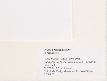 Henry Moore (British, 1898-1986) Untitled (From Shelter Sketch-Book), 1940-1942