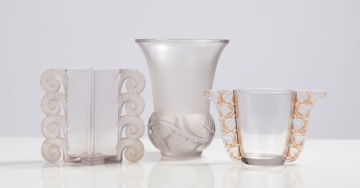 Rene Lalique Amiens, Lias (Lilac), & Honfleur Vases
