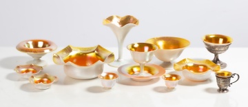 Steuben Gold Aurene & Calcite Tableware