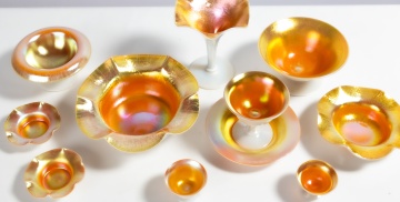 Steuben Gold Aurene & Calcite Tableware