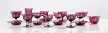 Steuben Amethyst Sherbets, Tumbler, & Bowl
