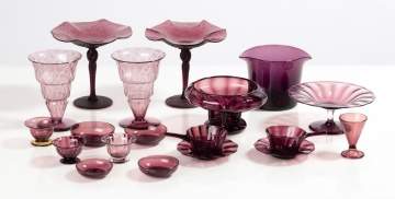 Steuben Amethyst Sherbets, Tumbler, & Bowl