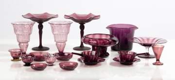 Steuben Amethyst Sherbets, Tumbler, & Bowl