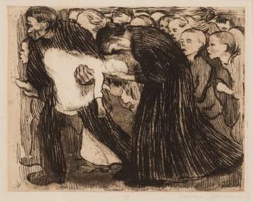 Kathe Kollwitz (German, 1867-1945) "Uberfahren (Run Over)"