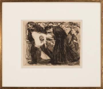 Kathe Kollwitz (German, 1867-1945) "Uberfahren (Run Over)"