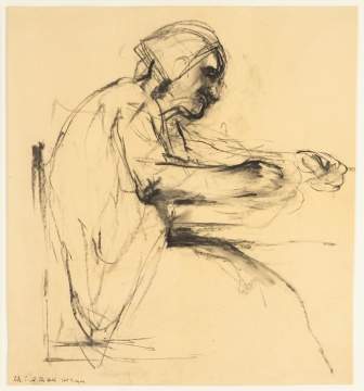 Michael Burton Mazur (American, 1935-2009) "Mr. S at the Table" (from Images from a Locked Ward)