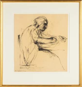 Michael Burton Mazur (American, 1935-2009) "Mr. S at the Table" (from Images from a Locked Ward)