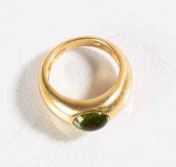 Tiffany & Co. 18K Gold & Cabochon Peridot Ring