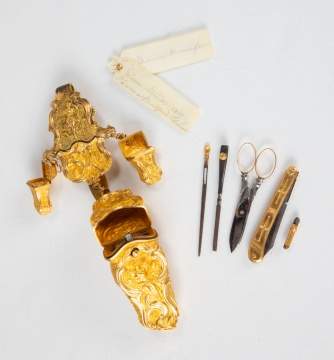 Gold & Gilt Metal Pinchbeck Chatelaine