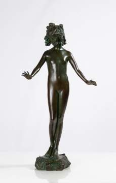 Bessie Potter Vonnoh (American, 1872-1955) Bronze Fountain of a Nude Young Woman