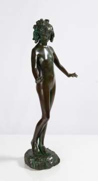Bessie Potter Vonnoh (American, 1872-1955) Bronze Fountain of a Nude Young Woman
