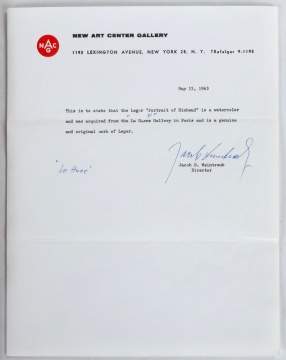 Fernand Leger (French, 1881-1955) "Portrait de Rimbaud"