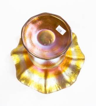 Tiffany Studios Favrile Ruffled Rim Vase